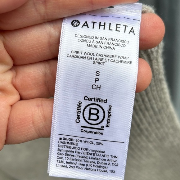 Athleta Spirit Wool Cashmere Grey Cardigan, size Small - Picture 10 of 10
